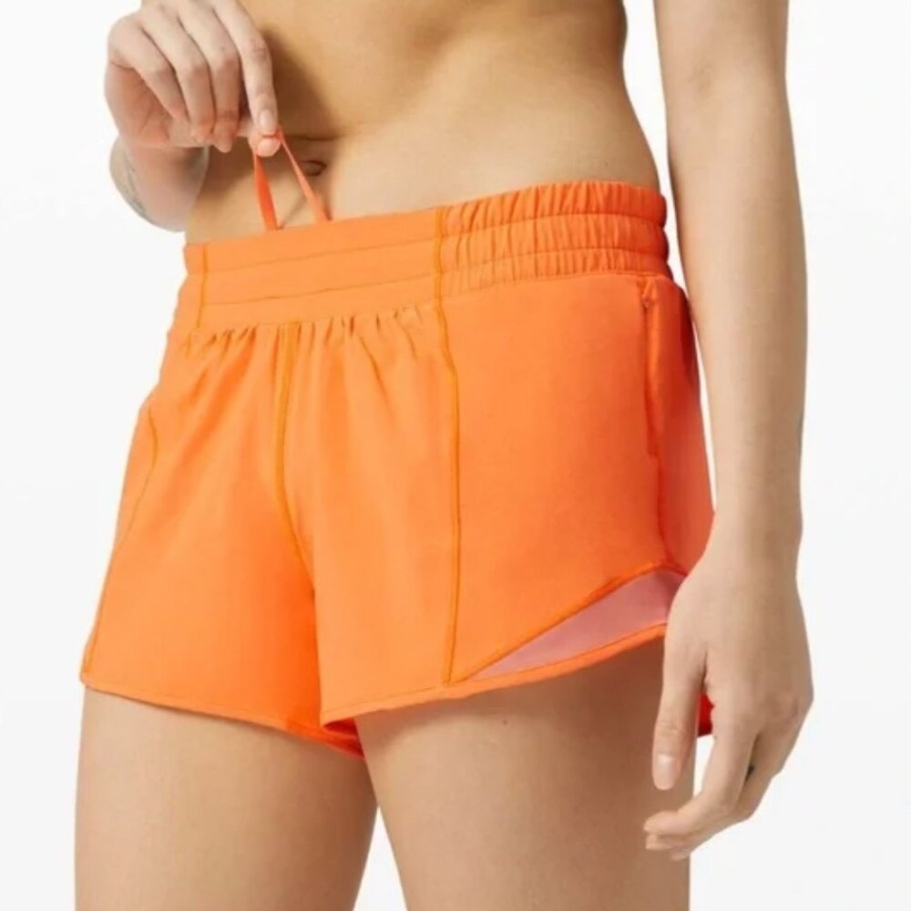Hotty Hot Low-Rise Lined Short 4” Highlight Orange